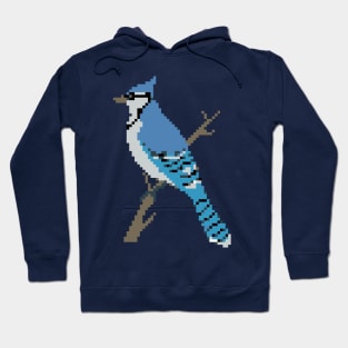 Pixel Blue Jay Hoodie